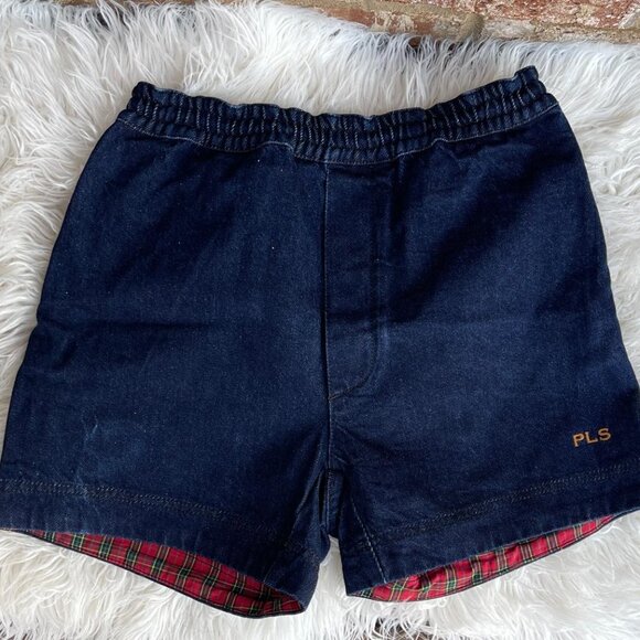 Philosophy Dark Blue Lightweight Pull on 100% Cotton Elastic Denim Shorts Size 2 - Picture 2 of 9